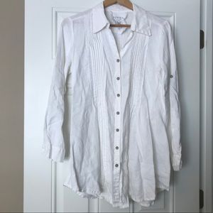 100% Linen Button Up Top Med.